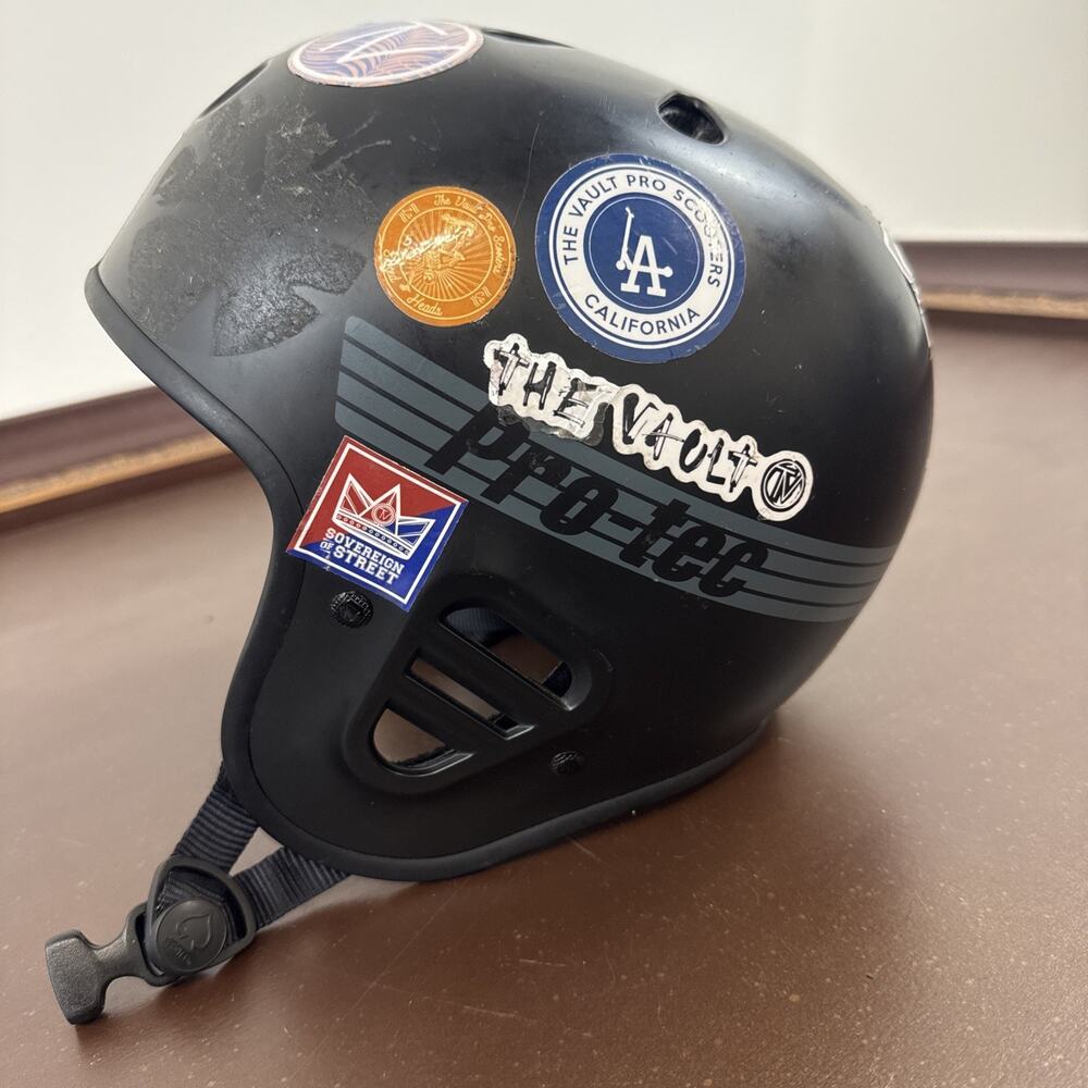 Vintage Pro-tec Old School Black Full Skateboard BMX Scooter Helmet
